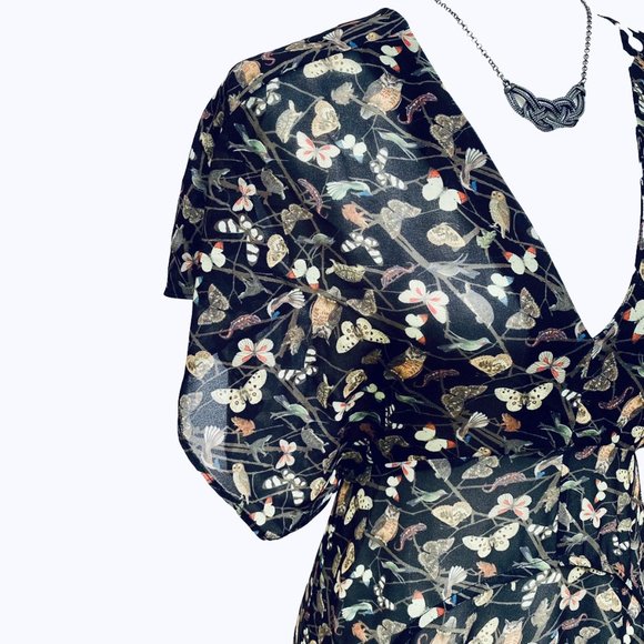 FOXIEDOX High Low Butterfly Print Dress - Small - Picture 4 of 9